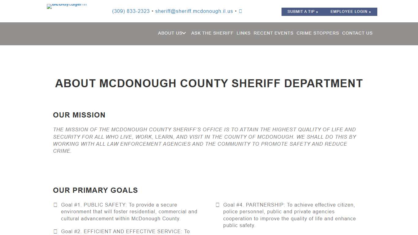 About Us - McDonough County Sheriffs Office / Macomb Area Crime Stoppers